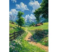 WELIWE Juego de pintura de diamantes 5D para adultos DIY kit de imitación de cristal decoración de la Pared del hogar Sendero escarpado 40x50 cm