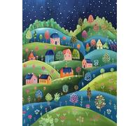 WELIWE Juego de pintura de diamantes 5D para adultos DIY kit de imitación de cristal decoración de la Pared del hogar Cabaña de montaña pintada 40x50 cm