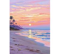 WELIWE Kits de punto de cruz estampados 11CT kits de bordado para adultos principiantes creatividad decoración del hogar Atardecer en la playa 40x50 cm