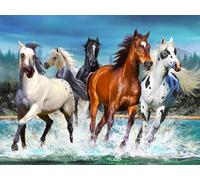 WELIWE Kits de punto de cruz para adultos 11CT Kit de inicio de bordado de punto de cruz preimpreso para decoración del hogar de pared caballo animal 40x50 cm