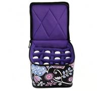 Weljoy Estuche de transporte para 13 botellas de aceite esencial de 100 ml, 30 ml, bolsa de viaje con espacio ajustable para botellas con rodillo y cuentagotas, lápiz labial (cachemira nocturna)
