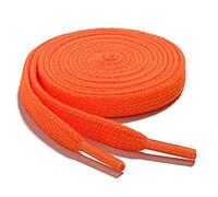 WELKOO cordones planos, cordones para zapatos duraderos, 1 par. Colores naranja y largo (150cm x 8mm). Compatible con Nike, Adidas, Converse, Reebok, New Balance y muchos más.