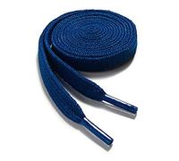 WELKOO cordones planos, cordones para zapatos duraderos, 2 pares. Colores Azul oscuro y largo (120cm x 8mm). Compatible con Nike, Adidas, Converse, Reebok, New Balance y muchos más.