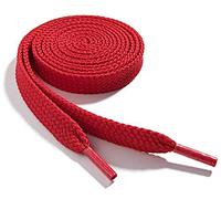 WELKOO cordones planos, cordones para zapatos duraderos, 2 pares. Colores Rojo y largo (90cm x 8mm). Compatible con Nike, Adidas, Converse, Reebok, New Balance y muchos más.