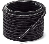 WELKOO Cordones redondos para botas, cordones resistentes y reforzados, 1 par. Colores Gris oscuro y negro (150cm x Ø 5 mm). Cordones robustos y duraderos para todo tipo de zapatos o zapatillas.
