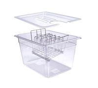 WELKOR Contenedor Sous Vide de 8 pulgadas con tapa, cocinas Sous Vide compatibles con Anova, Joule, Nano, Wancle, Instapot, perfecto para pollo, carne de res, fiestas y profesionales (recipientes de