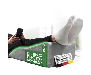 Well B4 Almohada para piernas hinchadas con Varices PLANO - Cojin reposapiernas, dolor de espalda y rodillas, cuña para piernas pesadas, mejora la circulación, ergonomico, transpirable lavable