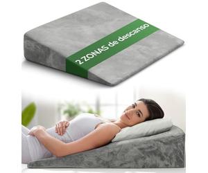 Well B4 Cojín cuña ergonómico para Cama y sofá, Almohada cuña [con 2 Zonas de reclinación], cojin Espalda, cómoda Almohada antirreflujo y cojín de Lectura para elevación del sueño o como Respaldo