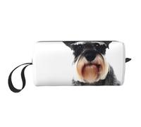 Well-Behaved Schnauzer - Neceser con estampado de Schnauzer para mujer, tamaño de viaje, bolsa organizadora de maquillaje, White, Talla única