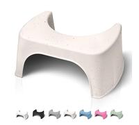 Well Care Taburete de Baño Beige (con Fibras de Madera) - Reposapiés fisiológico de Inodoro para Adulto - Favorece la posición Squatty contra el estreñimiento en el WC - Plástico Reciclado