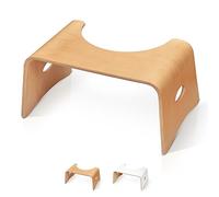 Well Care Taburete de Baño de Madera barnizada - Reposapiés fisiológico de Inodoro para Adulto - Favorece la posición Squatty contra el estreñimiento en el WC
