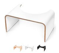 Well Care Taburete de Baño de Madera Blanca - Reposapiés fisiológico de Inodoro para Adulto - Favorece la posición Squatty contra el estreñimiento en el WC