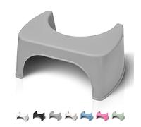 Well Care Taburete de Baño Gris - Reposapiés fisiológico de Inodoro para Adulto - Favorece la posición Squatty contra el estreñimiento en el WC - Plástico Reciclado