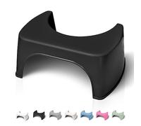 Well Care Taburete de Baño Negro - Reposapiés fisiológico de Inodoro para Adulto - Favorece la posición Squatty contra el estreñimiento en el WC - Plástico Reciclado