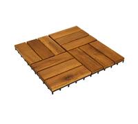 Well Home 9 Baldosas de 30x30x0,1cm en madera de acacia de aspecto de teca