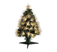 Well Home Árbo de Navidad de Fibra óptica con 60 Luces LED Blancos cálidos con Estrella 28x28x60cm