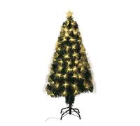 Well home árbol de navidad de fibra óptica con 130 luces led blanco cálido y estrella 58x58x120cm