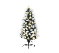 Well home árbol de navidad de fibra óptica con 135 luces led blanco y blanco cálido y 8 funciones de color h.120cm 13 cm