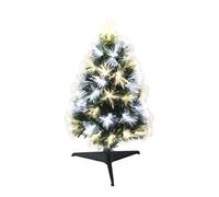 Well home árbol de navidad de fibra óptica con 60 luces led blanco y blanco cálido y 8 funciones de color h.60cm 55 cm