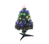 Well Home Árbol de Navidad de Fibra óptica con 60 Luces LED RGB y 8 Funciones de Color H.60cm