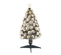 Well home árbol de navidad de fibra óptica con 95 luces led blanco cálido y 8 funciones de color h.90cm