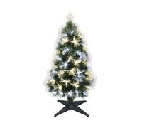 Well home árbol de navidad de fibra óptica con 95 luces led blanco y blanco cálido y 8 funciones de color h.90cm