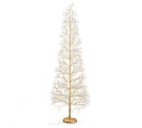 Well Home Árbol de Navidad Original 180 cm LED Dorado 180 cm con 2400 Luces Blanco Cálido y Blanco Frío con Temporizador, Regulador de Intensidad e IP44