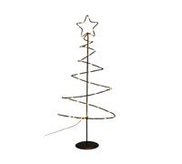 Well home árbol navideño decorativo de metal negro con estrella con 46 luces led y temporizador 53x24x10cm