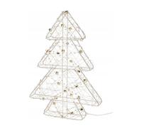 Well home árbol navideño metálico dorado con 20 luces led blancas cálidad 30x21x4cm
