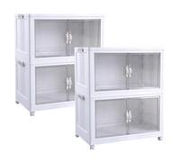 Well Home Armario de Almacenamiento Doble Color Blanco 45x27x81cm, Set de 2