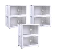 Well Home Armario de Almacenamiento Doble Color Blanco 45x27x81cm, Set de 3