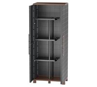 Well Home Armario para escobas 68x37x169cm en Polipropileno reciclable, equipado con bisagras de acero