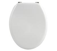 Well Home Asiento WC, con bisagras acero inoxidable, acabado, color blanco