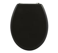 Well Home Asiento WC, con bisagras acero inoxidable, acabado, color negro
