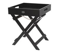 WELL HOME - Bandeja para servir en madera con patas plegables color negro 30x30x36cm