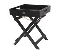 Well home bandeja para servir en madera con patas plegables color negro 30x30x36cm