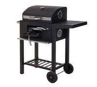 Well Home Barbacoa de carbón Color Negro con Doble Parrilla y Mesa Auxiliar H.96cm