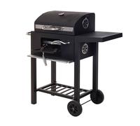 Well home - barbacoa de carbón con doble parrilla y mesa auxiliar