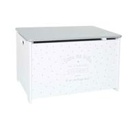 Baúl infantil para juguetes en color blanco y gris 58 x 37,5 x 38cm