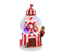 Well Home Bola de Navidad, deNieve Musical Circo de Papá Noel con LED, Nieve Automática y 8 Villancicos 21x13x11,5 cm