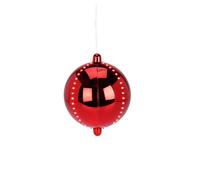 Well home bola de navidad led con 4 tiras de luces ø15cm color rojo 16 cm