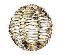 Well Home Bola Navideña Decorativa color Oro Brillante con 60 Luces LED blancas cálidas Ø25cm