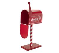 Well Home Buzón Navideño para Cartas a Papá Noel con Soporte en Color Rojo, MDF y Madera 25x15,2x50,5 cm