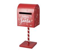 Well Home Buzón Navideño para Cartas a Papá Noel en Color Rojo, de Metal con Soporte 16x13x38 cm