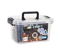 Well home cadena de luz led solar con 400 bombillas - cable de 4 metros, led blanco frío y panel solar policristalino 10 cm