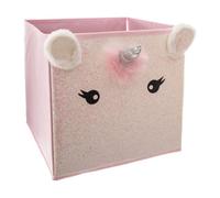 Well Home - Caja de Almacenamiento Infantil 'Unicornio' Color Rosa - 29 x 39,5 x 29cm