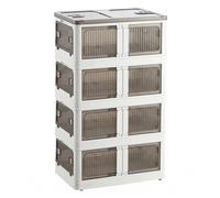 Well Home Caja de almacenamiento plegable multifuncional en color Blanco 4 Niveles, 40L por Nivel, 160 L en Total