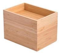 Well Home Caja Organizadora Apilable 2 Compartimentos de Bambú Beige - Versátil, Ecológica y Funcional para Maquillaje, Joyería o Escritorio