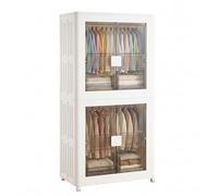 Well Home Cajas de almacenaje apilables con puerta frontal, Organizador modular plegable con ruedas, Modularidad eficiente, Multiespacios, Armario plegable con 1 Compartimento