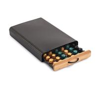 Well Home Cajón para cápsulas Nespresso ELIE 26,5x39x6cm en Acero y bambú con estilo Industrial